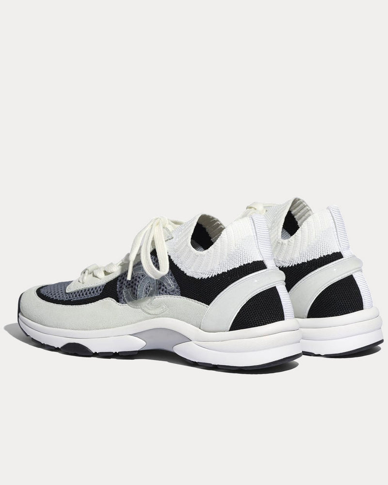Chanel White & Black Low Top Sneakers - 3
