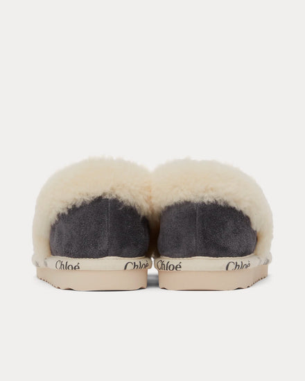Chloé Woody Suede Grey Slip Ons - 3