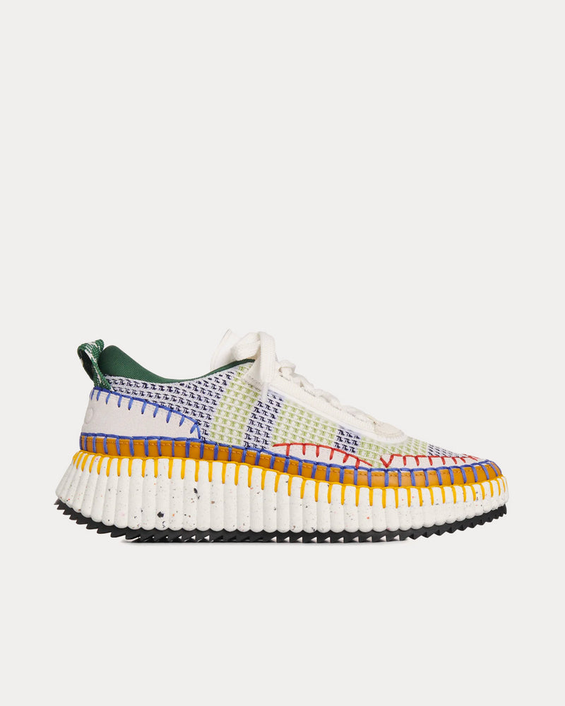 Chloé Nama Multicolour Green Low Top Sneakers - 1
