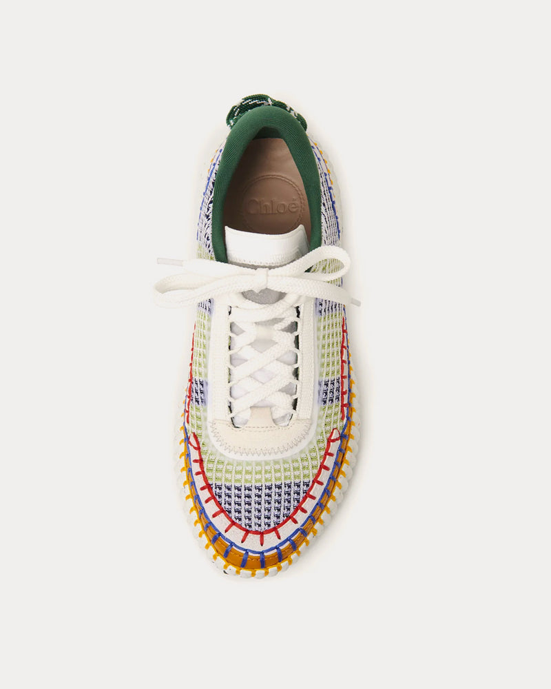 Chloé Nama Multicolour Green Low Top Sneakers - 2