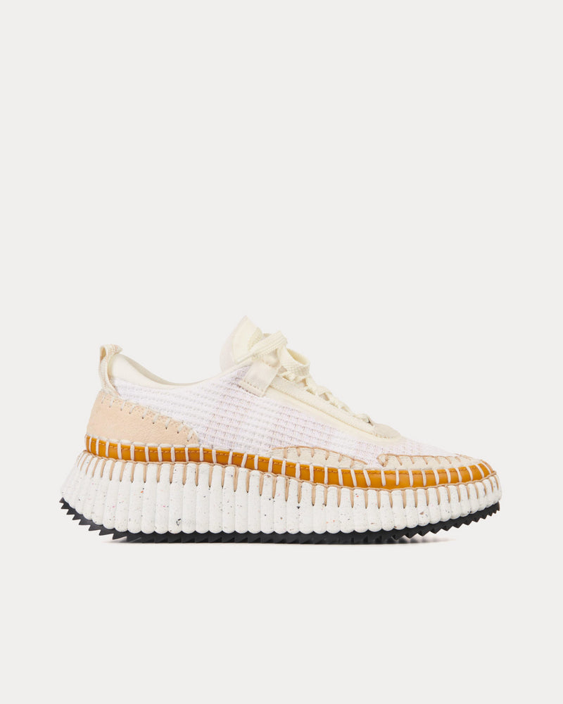 Chloé Nama Soft White Low Top Sneakers - 1