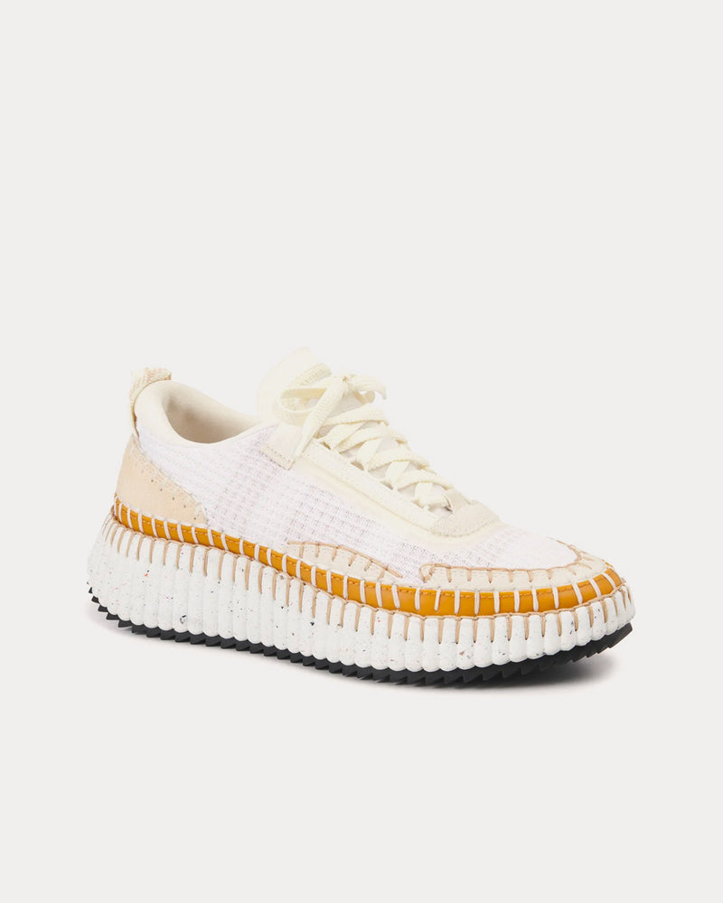 Chloé Nama Soft White Low Top Sneakers - 3