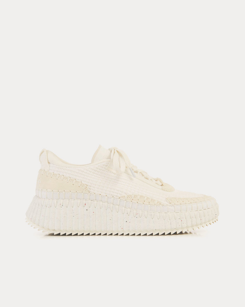 Chloé Nama Recycled Mesh White Low Top Sneakers - 1