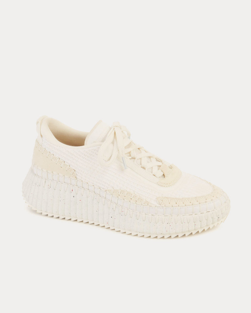 Chloé Nama Recycled Mesh White Low Top Sneakers - 3