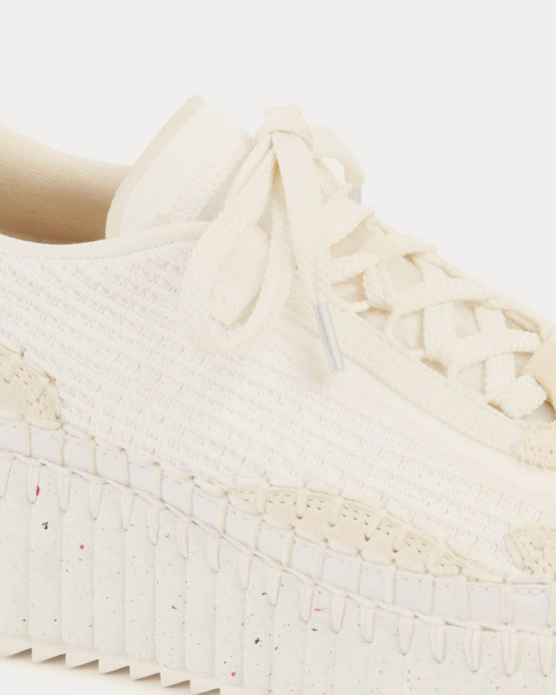 Chloé Nama Recycled Mesh White Low Top Sneakers - 4