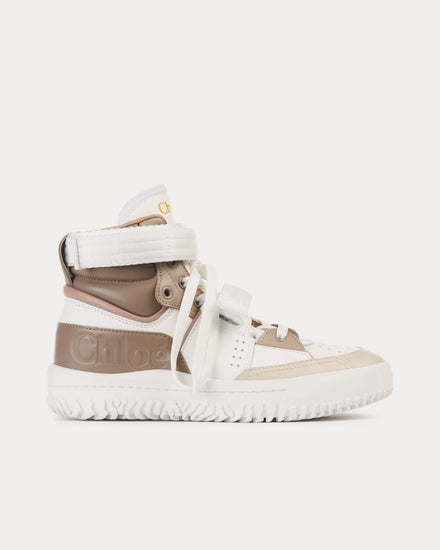 Chloé Franckie Beige / White High Top Sneakers - 1