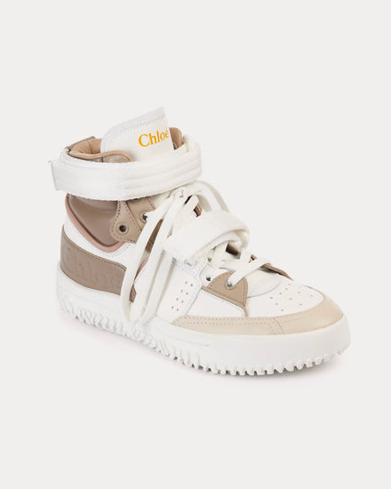 Chloé Franckie Beige / White High Top Sneakers - 2