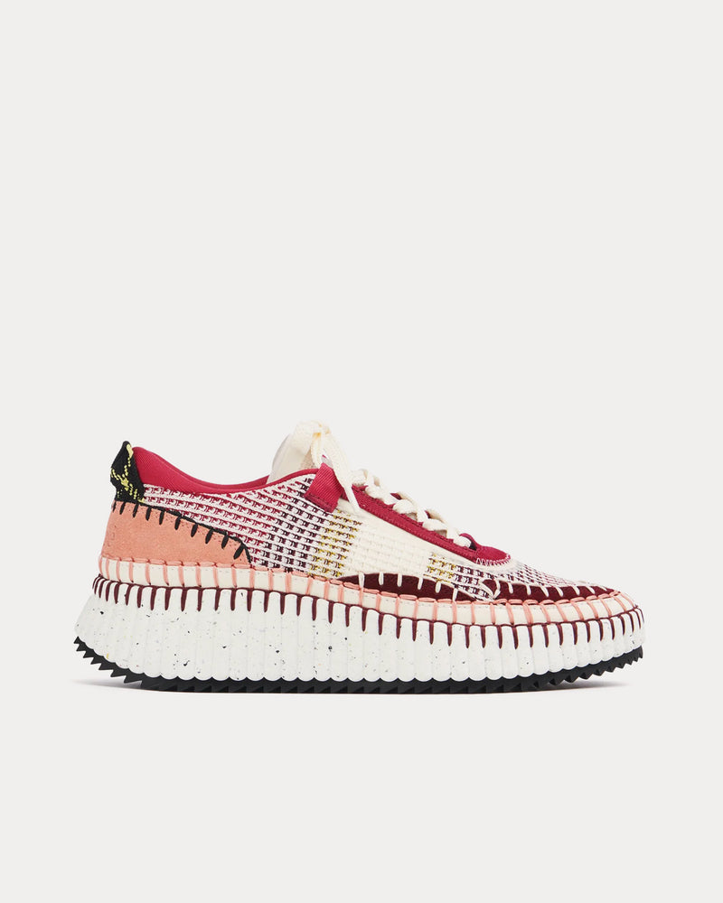 Chloé Nama Recycled Mesh Dark Ruby Low Top Sneakers - 1