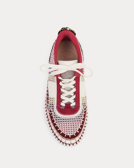 Chloé Nama Recycled Mesh Dark Ruby Low Top Sneakers - 2