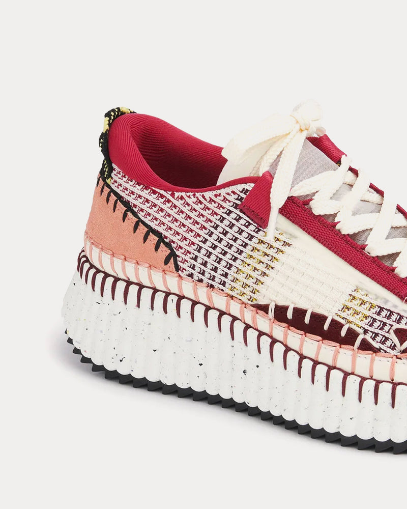 Chloé Nama Recycled Mesh Dark Ruby Low Top Sneakers - 3