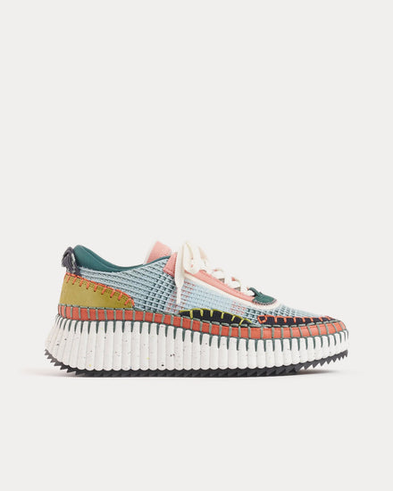 Chloé Nama Flower Green Low Top Sneakers - 1