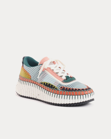 Chloé Nama Flower Green Low Top Sneakers - 2