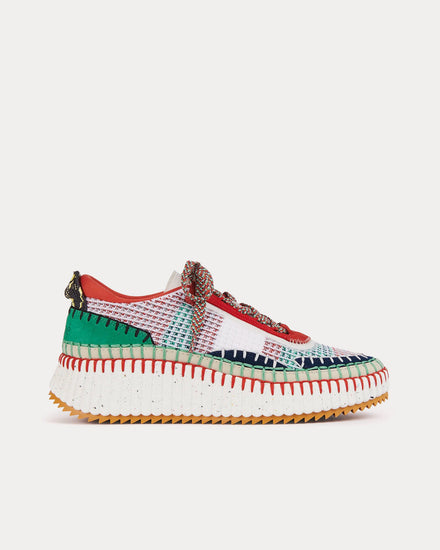 Chloé Nama Multi / Green / Orange Low Top Sneakers - 1