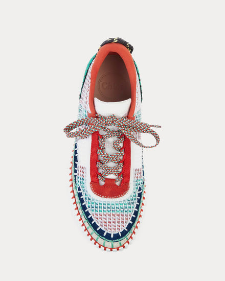 Chloé Nama Multi / Green / Orange Low Top Sneakers - 2