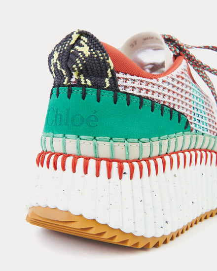 Chloé Nama Multi / Green / Orange Low Top Sneakers - 4