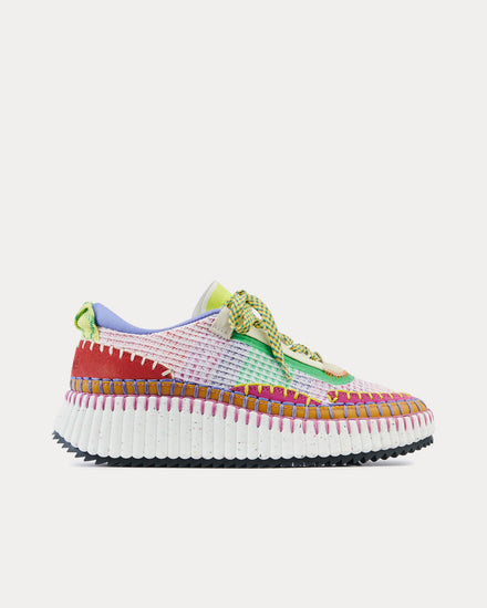 Chloé Nama Multi / Red Low Top Sneakers - 1