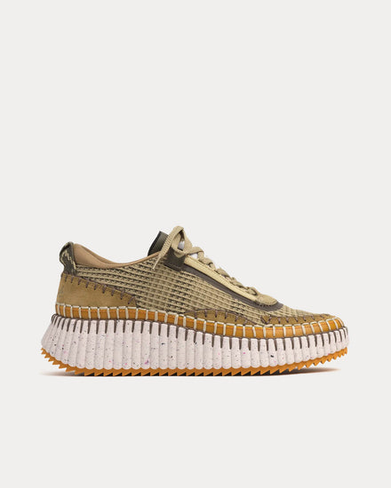 Chloé Nama Slate Green Low Top Sneakers - 1