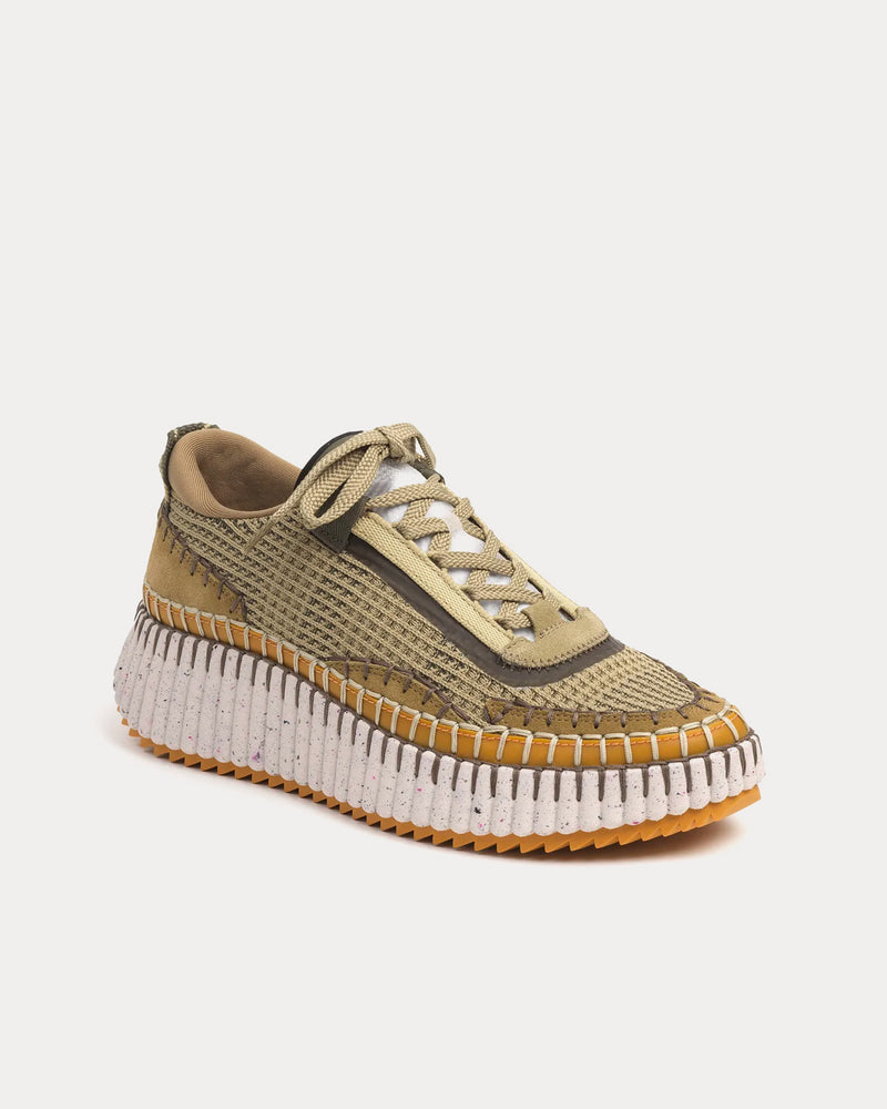 Chloé Nama Slate Green Low Top Sneakers - 3