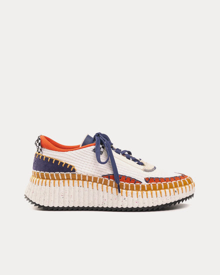 Chloé Nama White / Orange Low Top Sneakers - 1