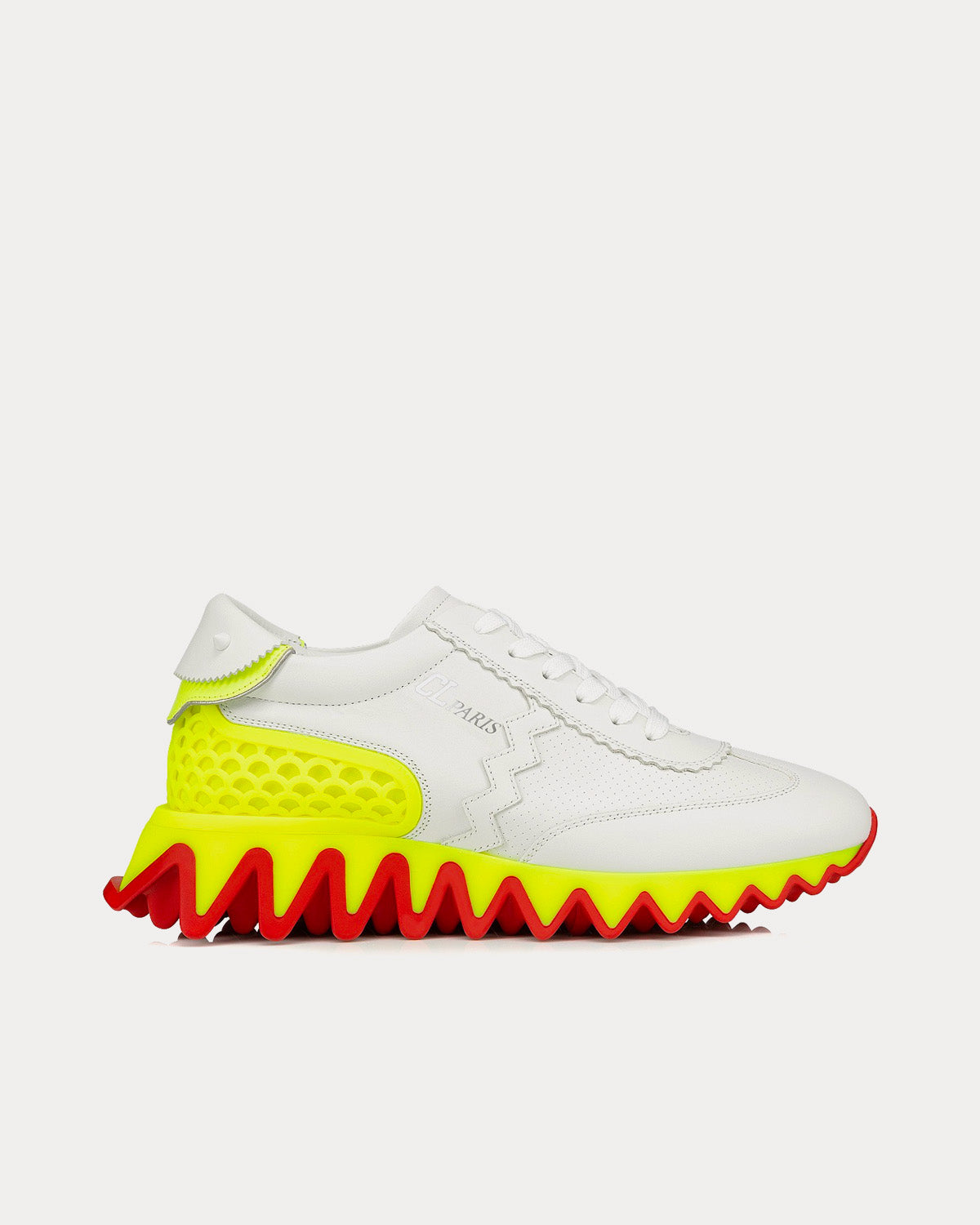 Christian Louboutin - Loubishark White / Yellow Low Top Sneakers