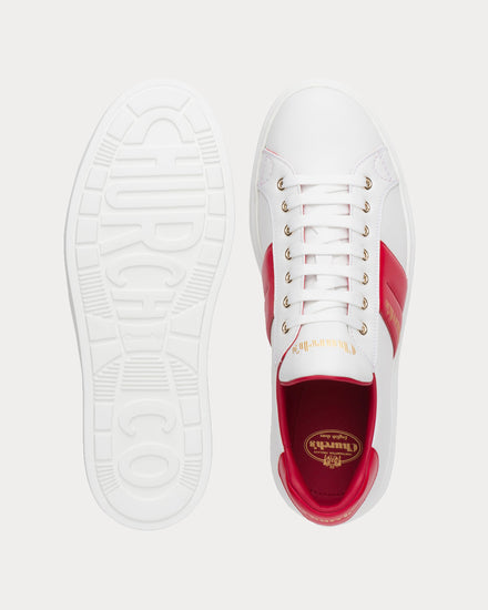 Church's Mach 3 Soft Calf Leather Classic White / Red Low Top Sneakers - 3