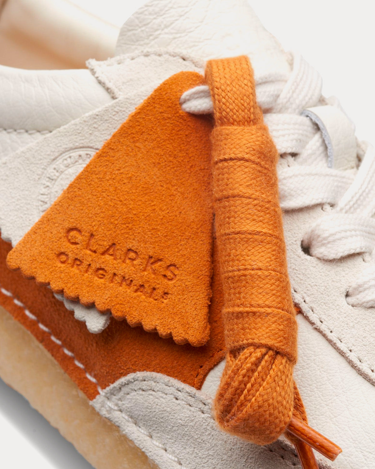 Clarks - Natalie Run White / Orange Low Top Sneakers