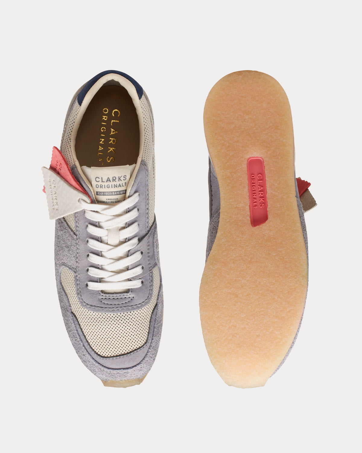 Clarks - Tor Run Grey / White Low Top Sneakers