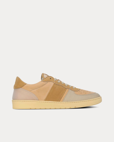 Collegium Pillar Destroyer Leather & Suede Tan Low Top Sneakers - 1
