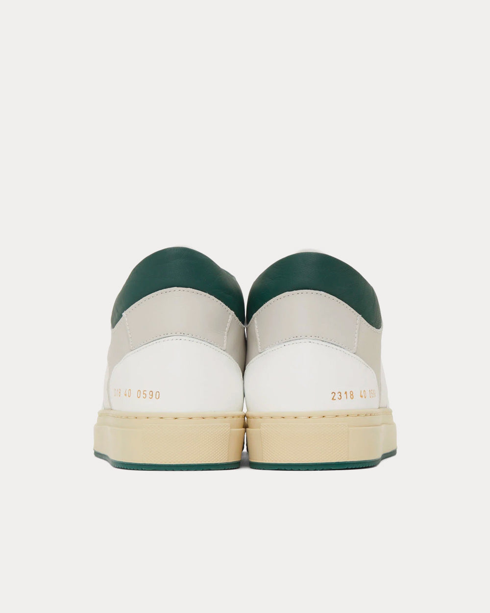 Common Projects - BBall Decades White / Green Mid Top Sneakers