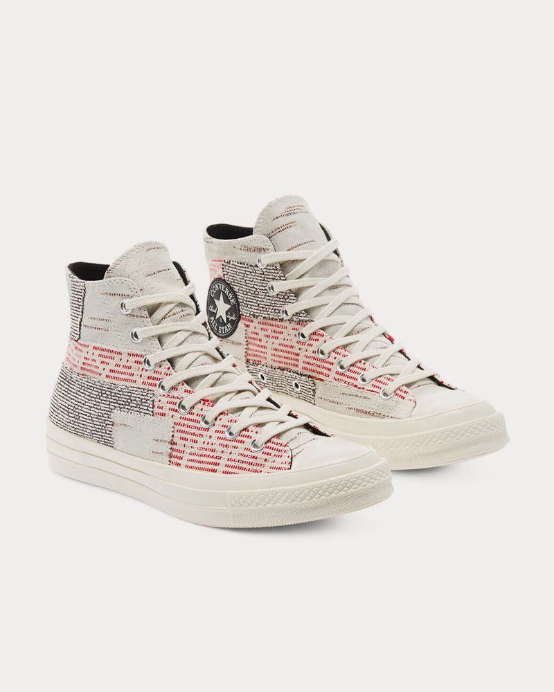 Converse Patchwork Chuck 70 Twill / Light Grey / Egret High Top Sneakers - 2