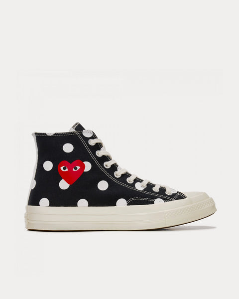 Polka Dot Red Heart Chuck Taylor All Star '70 Black High Top Sneakers
