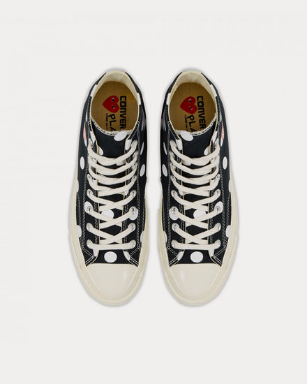 Converse x Comme des Garçons PLAY Polka Dot Red Heart Chuck Taylor All Star '70 Black High Top Sneakers - 2