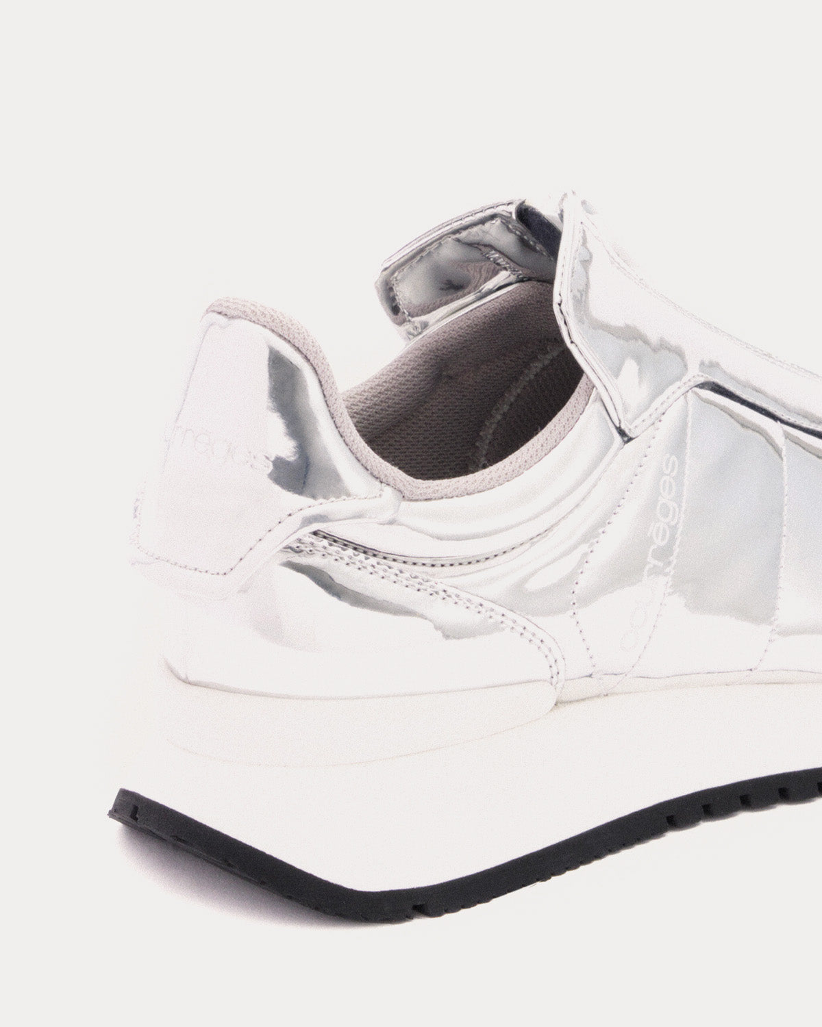 Courrèges - Zip Mirror Silver Slip On Sneakers