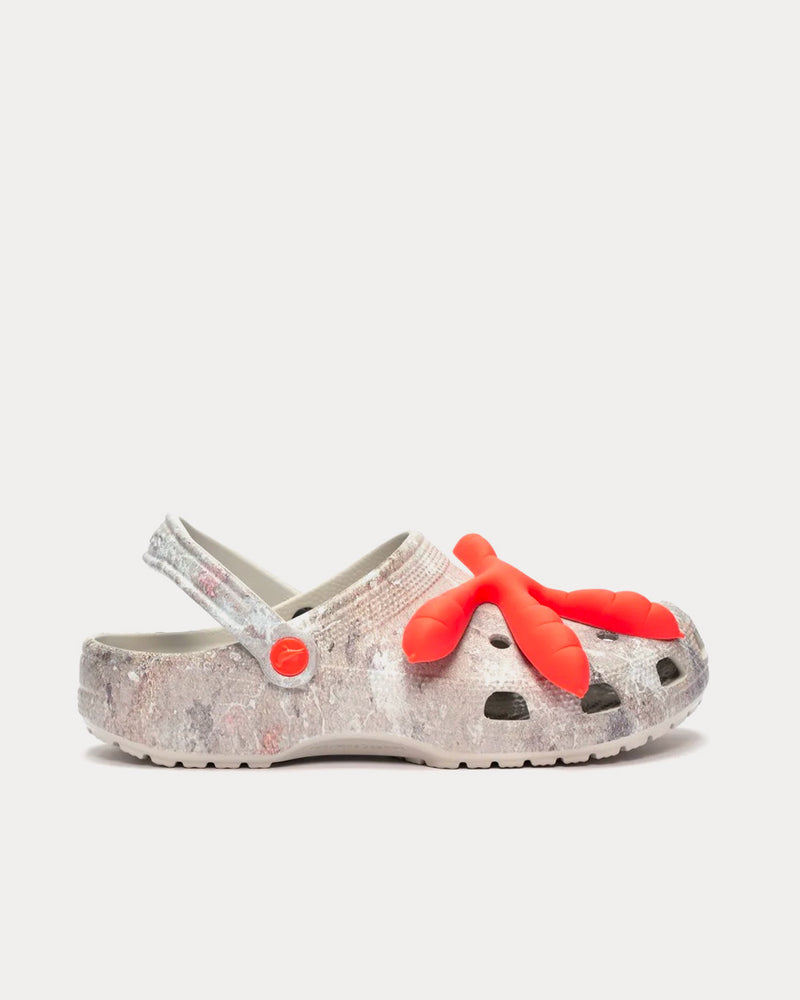 Crocs x Staple Classic Clog Luxe Sidewalk Grey / Orange Slip Ons - 1