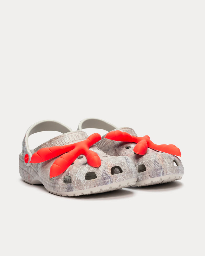 Crocs x Staple Classic Clog Luxe Sidewalk Grey / Orange Slip Ons - 3