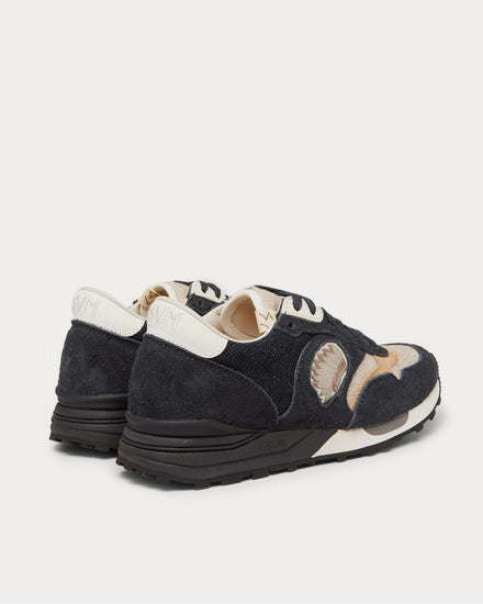 Visvim Roland Leather-Trimmed Suede and Canvas  Navy low top sneakers - 4