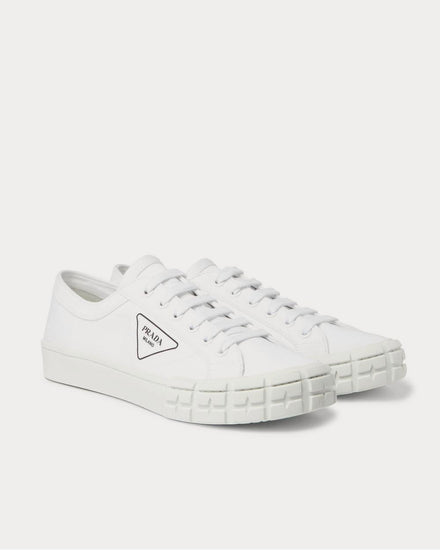 Prada Logo-Print Canvas  White low top sneakers - 2