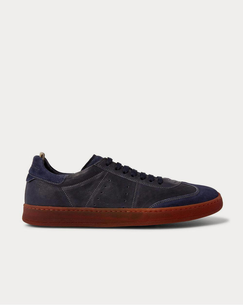 Officine Creative Kombo Nubuck-Trimmed Leather  Blue low top sneakers - 1