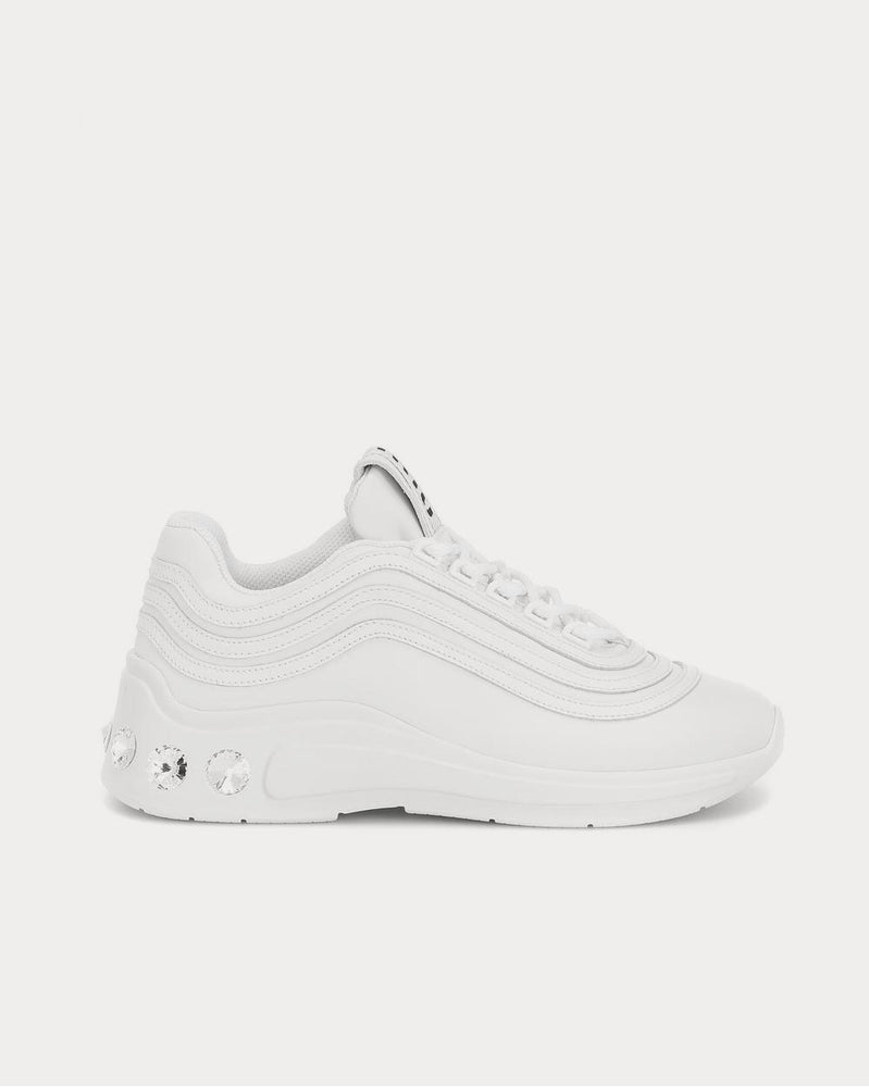 Miu Miu Leather Bianco Low Top Sneakers - 1