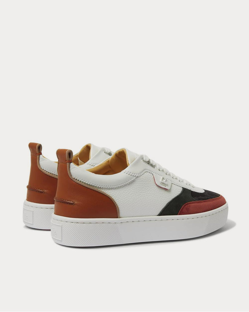 Christian Louboutin Happyrui Leather, Suede and Glittered Mesh  White low top sneakers - 3