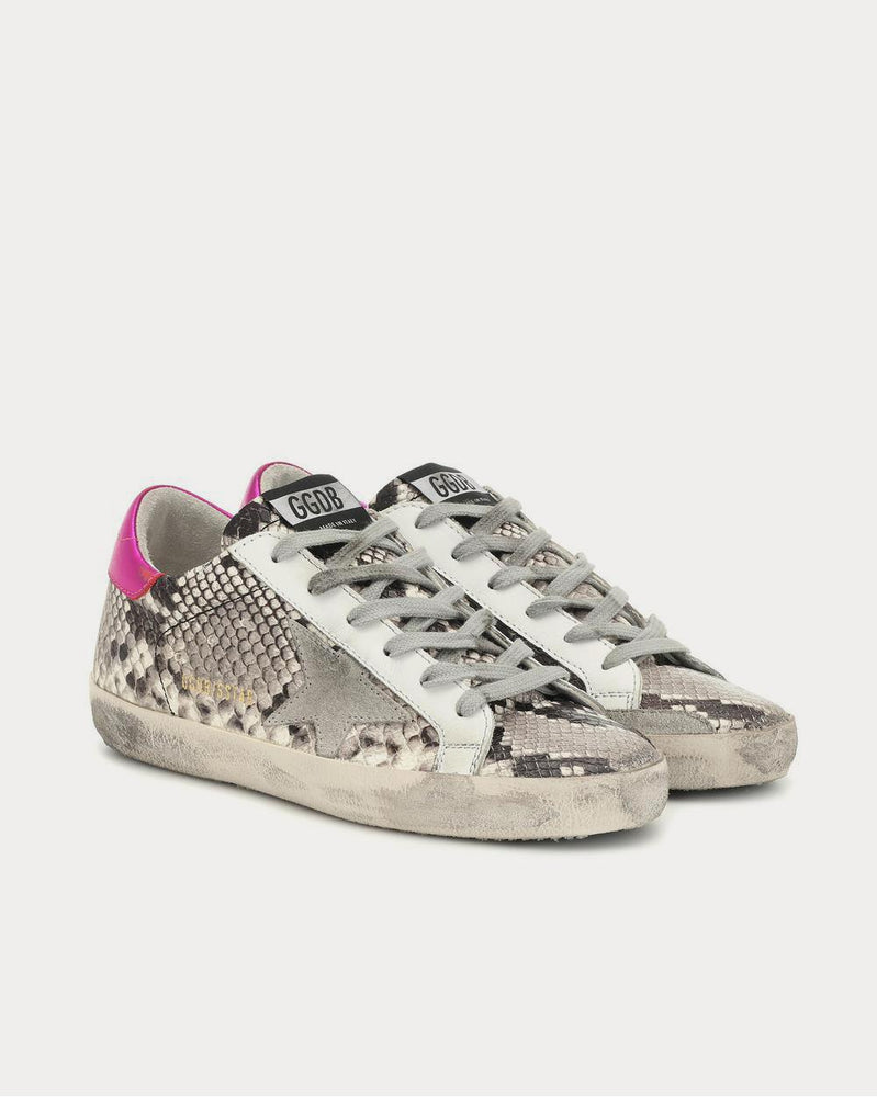 Golden Goose Superstar Natural Snake Print Low Top Sneakers - 2
