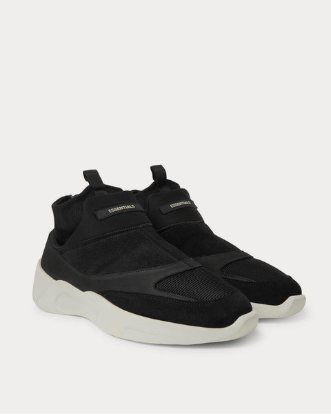 Suede, Mesh and Neoprene  Black high top sneakers