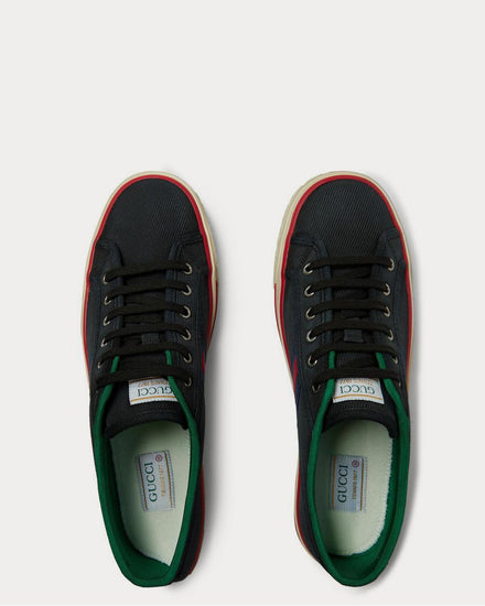 Gucci Distressed Canvas and Webbing  Black low top sneakers - 6