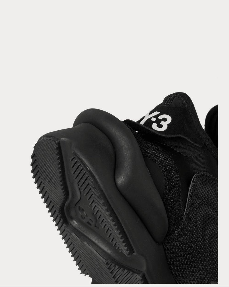 Y-3 Kaiwa Suede-Trimmed Canvas and Neoprene  Black low top sneakers - 4