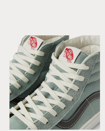 Vans OG SK8-Hi LX Leather-Trimmed Suede and Canvas High-Top  Gray green high top sneakers - 4