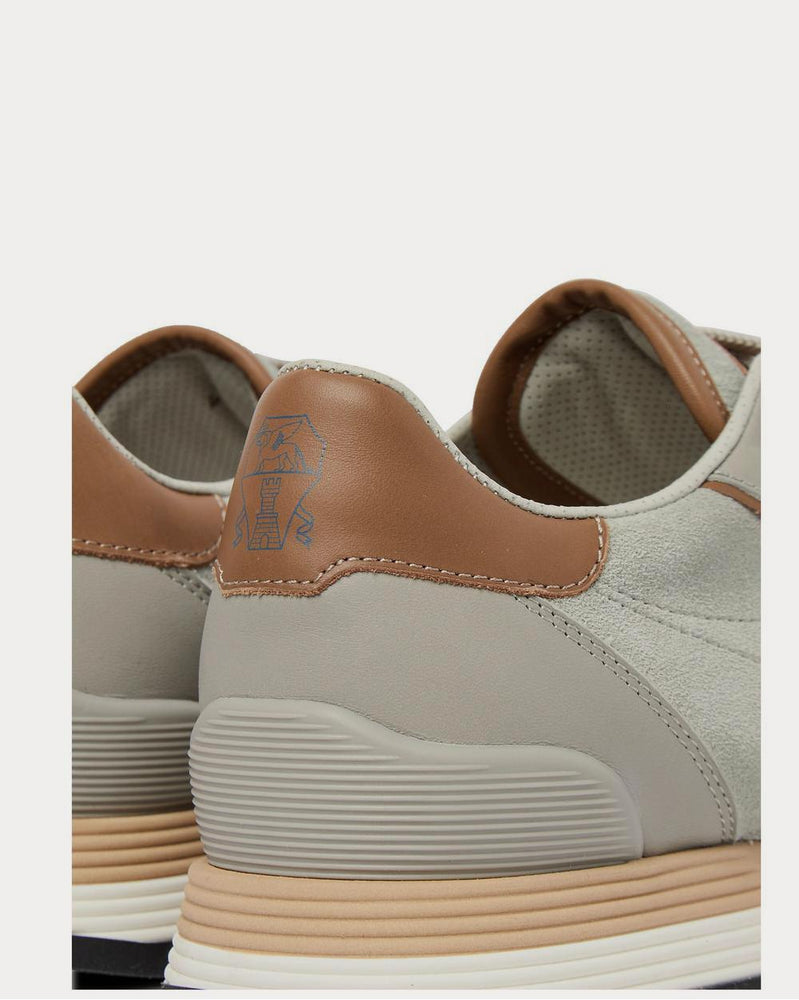 Brunello Cucinelli Suede and Leather  Gray low top sneakers - 4