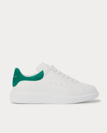 McQueen Exaggerated-Sole Suede-Trimmed Leather  White low top sneakers - 1