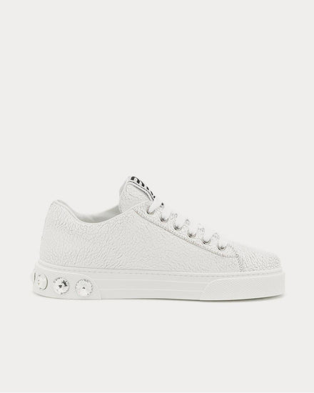 Miu Miu Embellished leather Bianco Low Top Sneakers - 1