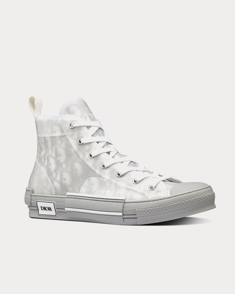 Dior B23 High Top Logo Oblique - Gray - Hi-Top Sneakers