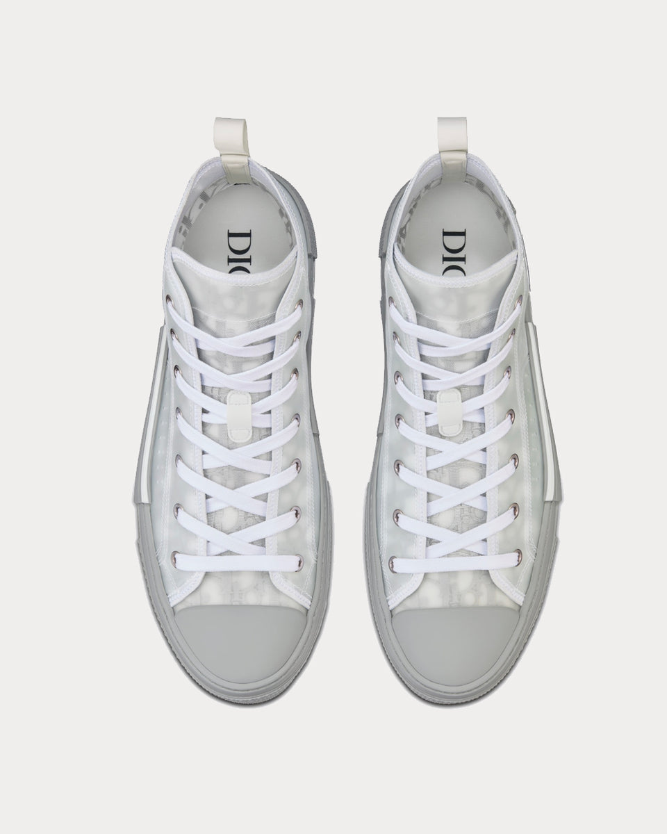 Dior B23 Reflective Gray Dior Oblique Canvas High Top Sneakers - Sneak ...
